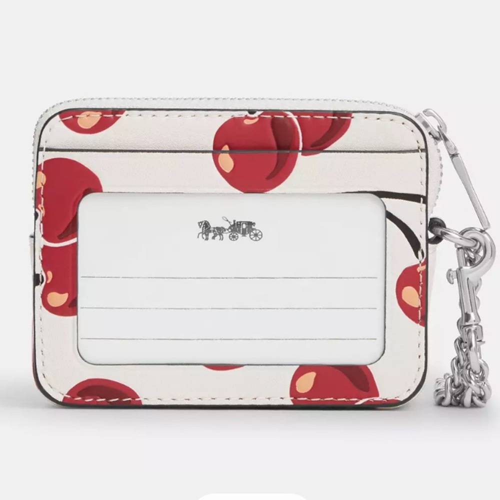 Coach Zip Card Case With Cherry Print nwt in packaging - Picture 2 of 5